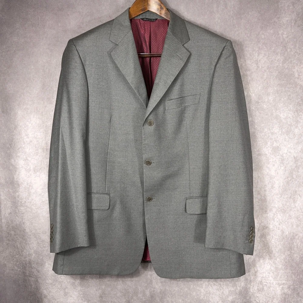 Loro Piana Super 130s Wool 3 Button Blazer Stefano Genovese 44‎ LN Grey Italy